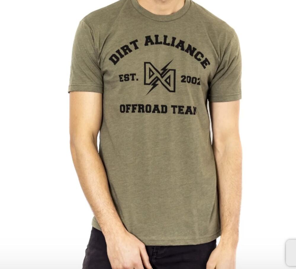 Dirt Alliance Off Road Military Green Graphic Mens Tee M